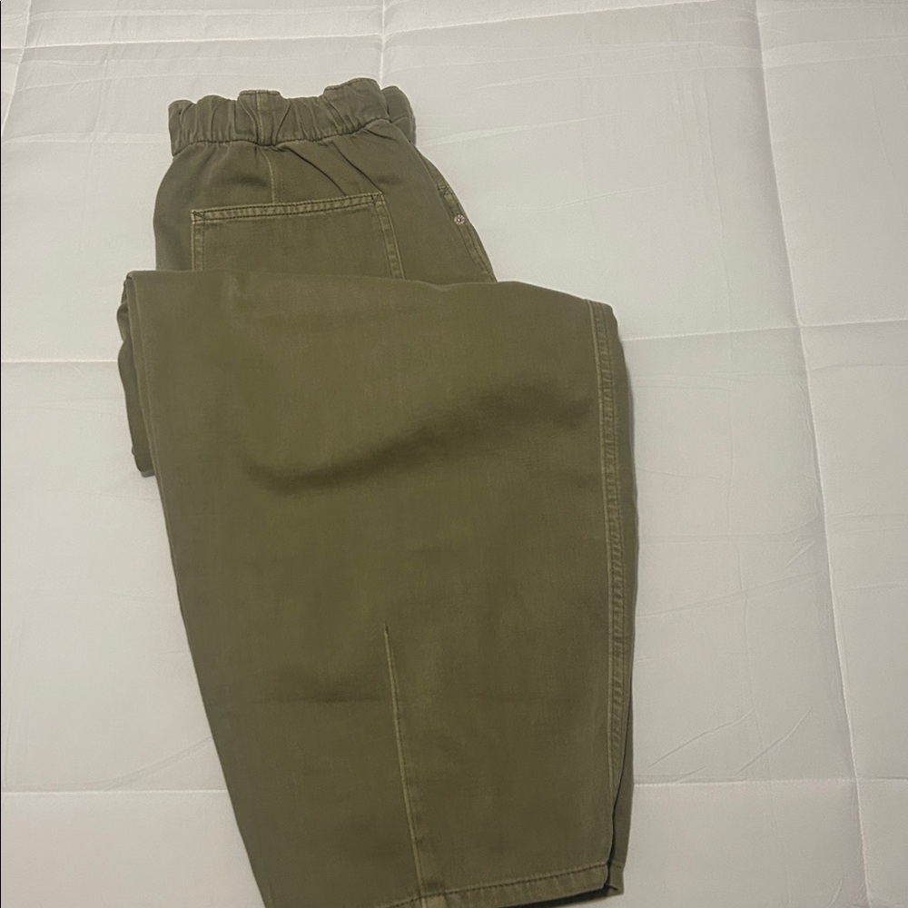 Free People Olive Green Cropped Utility Pants - Picture 8 of 12